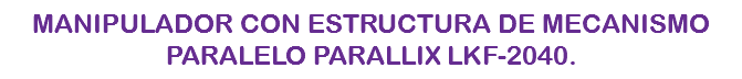 &nbsp;MANIPULADOR CON ESTRUCTURA DE MECANISMO PARALELO PARALLIX LKF-2040.